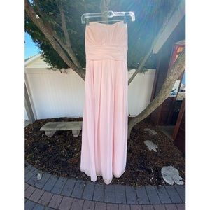 Bill Levkoff Pink Strapless Bridesmaid Gown